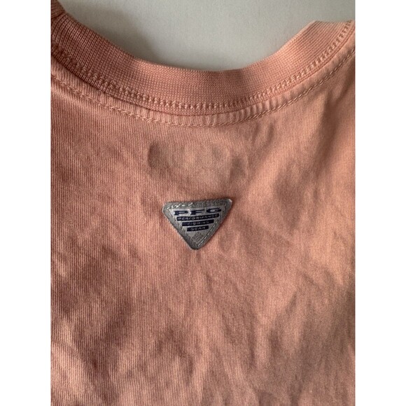 Columbia Women's PFG Bramley Bay Orange Tank Top XL Palm Trees - Picture 5 of 6